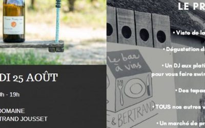 Samedi 25 août retrouvez-nous à Montlouis, aux portes ouvertes de Lise et Bertrand Jousset
